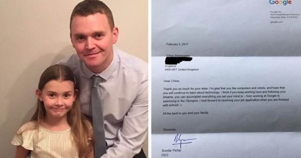 Minik Chloe’nin iş başvurusuna Google CEO'sundan cevap!