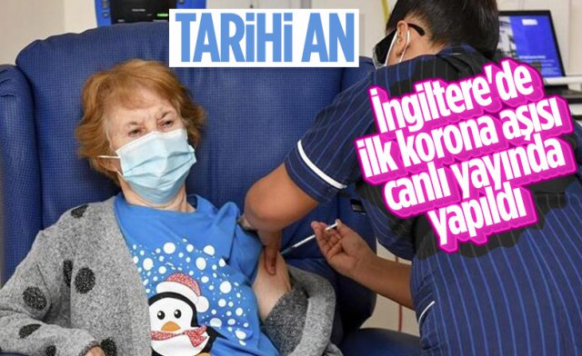 İngiltere'de toplu aşılama canlı yayında ilk aşıyla başladı