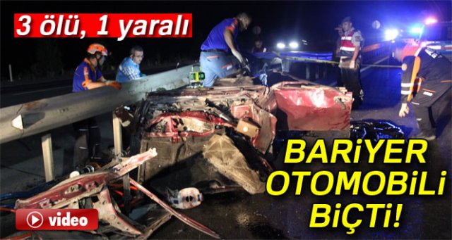 Kütahya'da bariyer otomobili biçti: 3 ölü, 1 yaralı